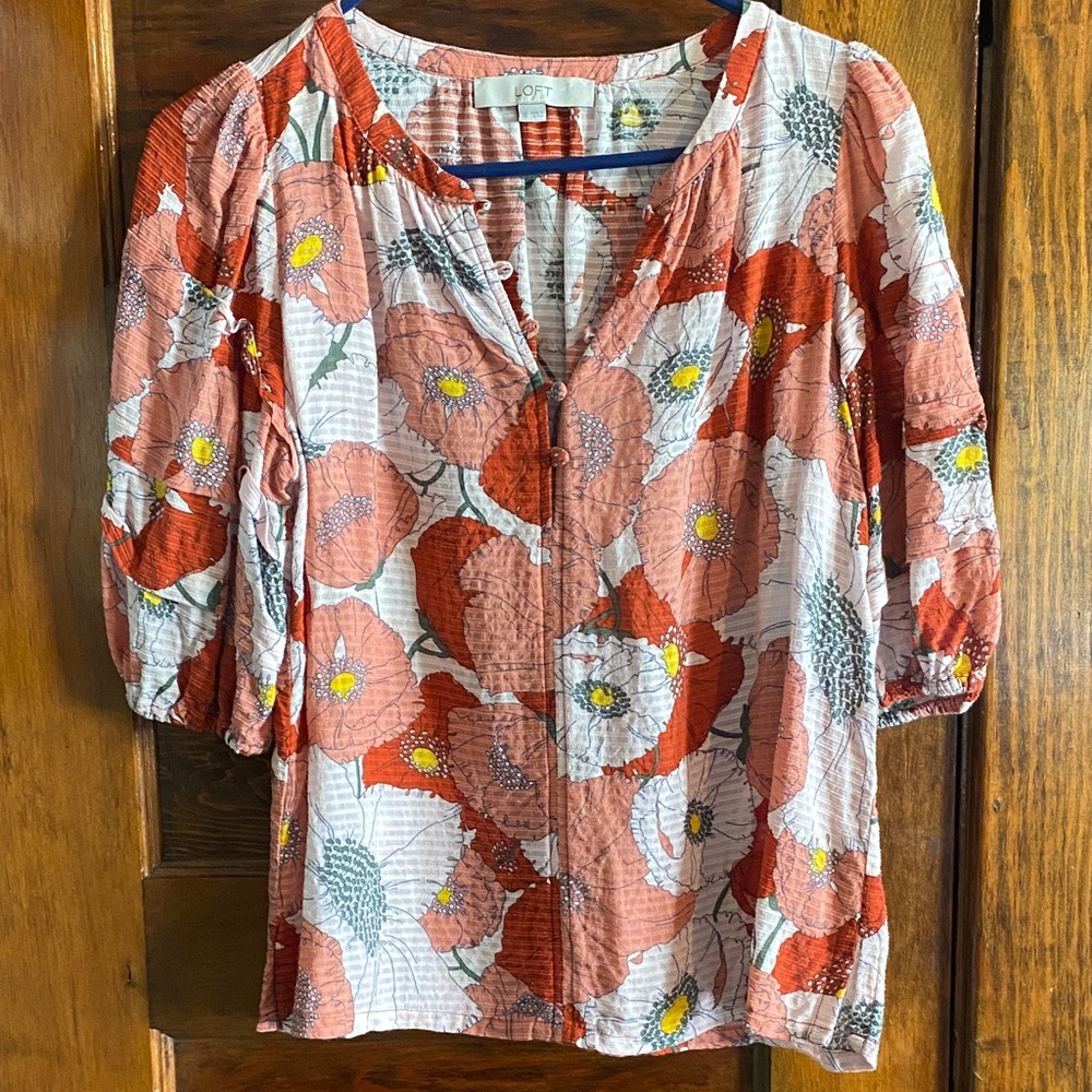 LOFT Floral Blouse